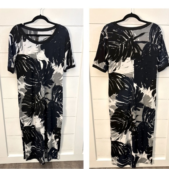 GILI Jetsetter resortwear Hawaiian comfort knit woman maxi short sleeve dress MP - Picture 2 of 12